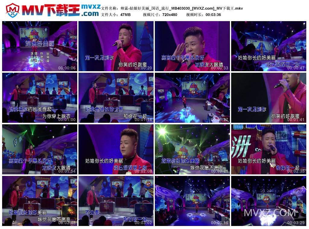 帅霖-姑娘好美丽_国语_流行_MB403030